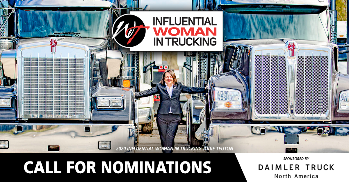 Nominations Open for 2022 Influential Woman in Trucking Award, Sponsored by Daimler Truck North America
