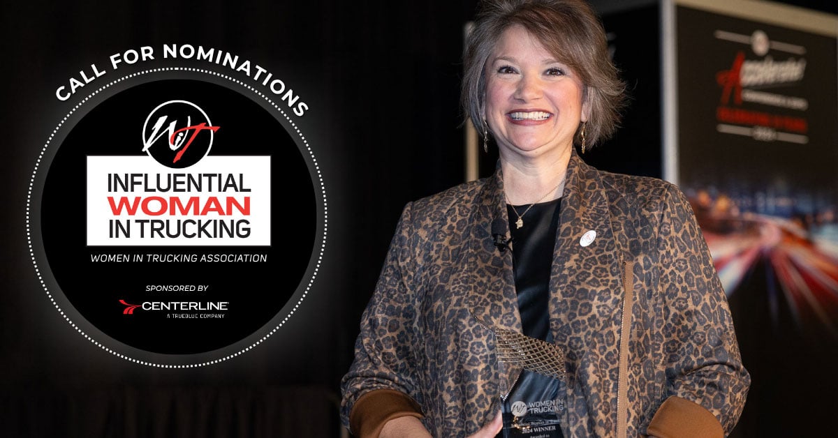 Nominations Open for 2025 Influential Woman in Trucking Award Sponsored by TrueBlue’s Centerline Drivers