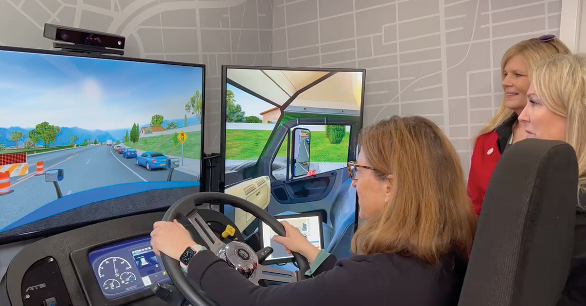Women In Trucking Association's Educational Trailer Features Custom Driver Training Simulator